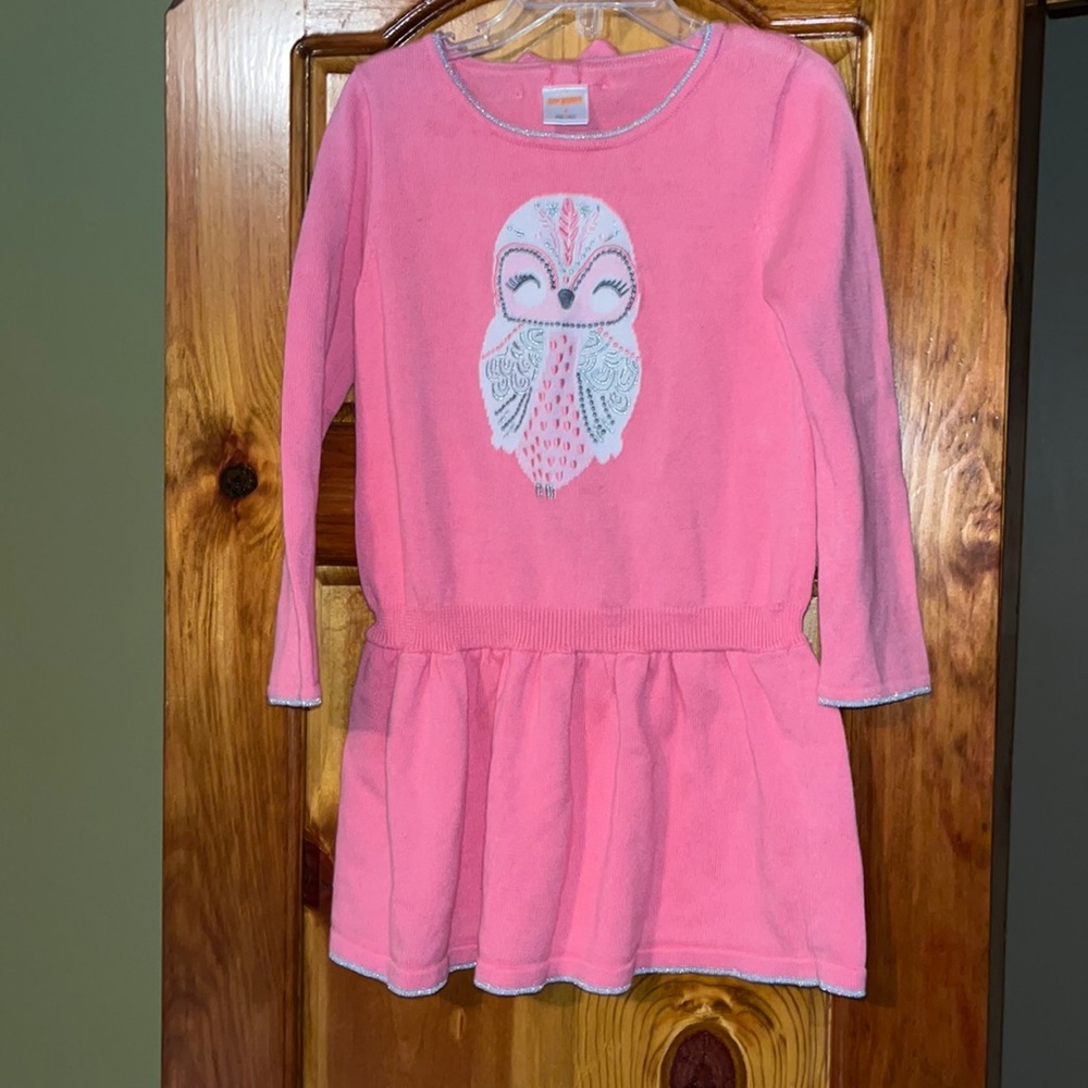 Gymboree Owl Sweater Dress Girls Sz 5 pre-owned